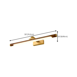 Modern Wood and Gold LED Vanity Light Fixture #size