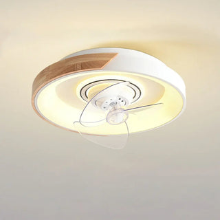 ZOWALA - Modern Wood Integrated LED Flush Mount Ceiling Light Image - 10
