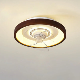 ZOWALA - Modern Wood Integrated LED Flush Mount Ceiling Light Image - 12