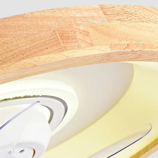 ZOWALA - Modern Wood Integrated LED Flush Mount Ceiling Light Image - 13