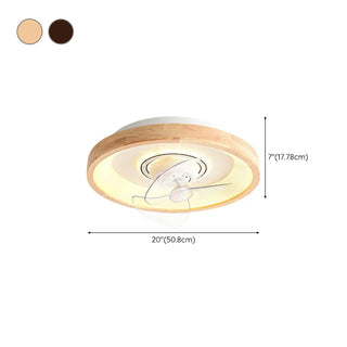 ZOWALA - Modern Wood Integrated LED Flush Mount Ceiling Light #size