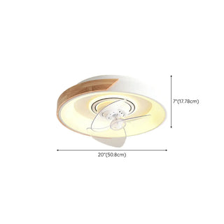 ZOWALA - Modern Wood Integrated LED Flush Mount Ceiling Light Image - 16