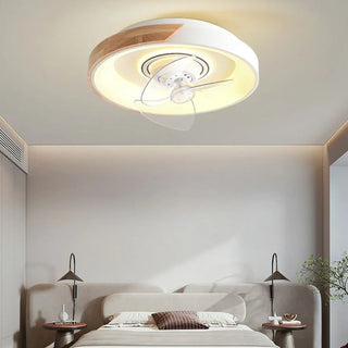 ZOWALA - Modern Wood Integrated LED Flush Mount Ceiling Light Image - 3
