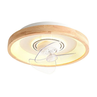 ZOWALA - Modern Wood Integrated LED Flush Mount Ceiling Light Image - 8