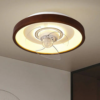 ZOWALA - Modern Wood Integrated LED Flush Mount Ceiling Light Image - 9