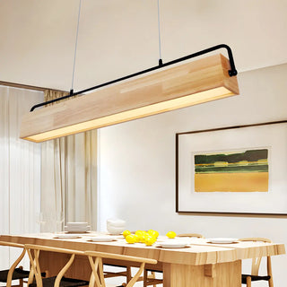 ZOWALA - Modern Wood Linear Island Chandelier Image - 1