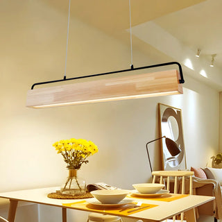 ZOWALA - Modern Wood Linear Island Chandelier Image - 4
