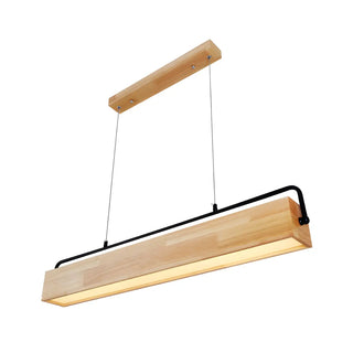 ZOWALA - Modern Wood Linear Island Chandelier Image - 5