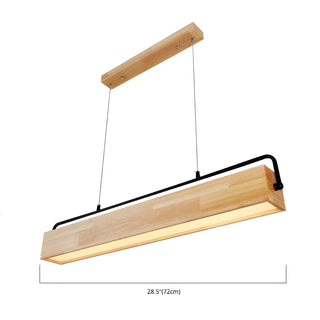 ZOWALA - Modern Wood Linear Island Chandelier Image - 6