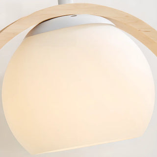ZOWALA - Modern Wood Ring Globe Bird Pendant Light Adjustable Height Image - 10