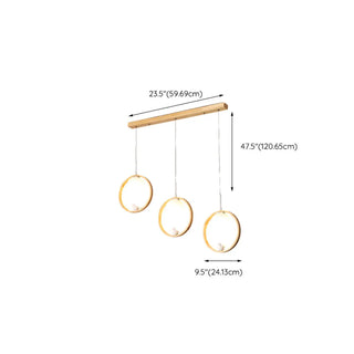 ZOWALA - Modern Wood Ring Globe Bird Pendant Light Adjustable Height Image - 14