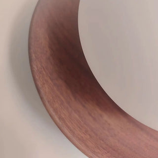 Art Deco Wood Base Round White Glass Wall Sconce Zawala Image - 11