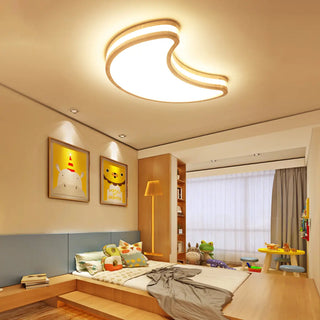 ZOWALA - Modern Flush Mount Wood Star Ceiling Light Image - 2