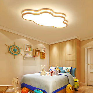 ZOWALA - Modern Flush Mount Wood Star Ceiling Light Image - 4