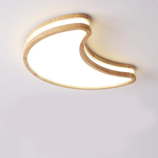 ZOWALA - Modern Flush Mount Wood Star Ceiling Light Image - 6