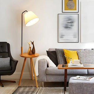 Nordic Minimalist Cylinder Wooden Side Table Floor Lamp Zawala Image - 1
