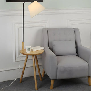 Nordic Minimalist Cylinder Wooden Side Table Floor Lamp Zawala Image - 5