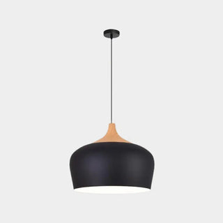 ZOWALA - Modern Wood Drum LED Pendant Light Flexible Length Image - 8