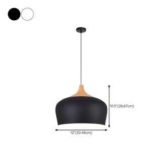 ZOWALA - Modern Wood Drum LED Pendant Light Flexible Length #size