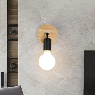 Bedroom Bulb-Shaped White Modern Wood Vanity Light Zawala Image - 3