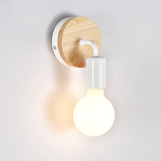 Bedroom Bulb-Shaped White Modern Wood Vanity Light Zawala Image - 4