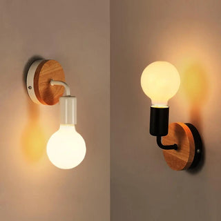 Bedroom Bulb-Shaped White Modern Wood Vanity Light Zawala Image - 5