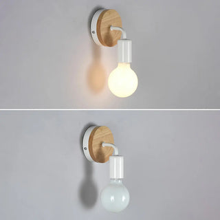 Bedroom Bulb-Shaped White Modern Wood Vanity Light Zawala Image - 6