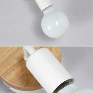 Bedroom Bulb-Shaped White Modern Wood Vanity Light Zawala Image - 8