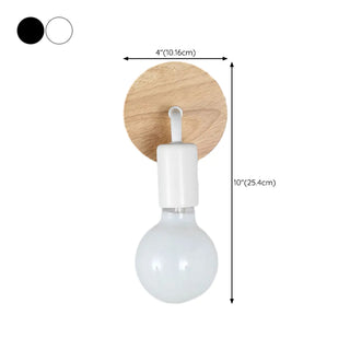 Bedroom Bulb-Shaped White Modern Wood Vanity Light Zawala #size