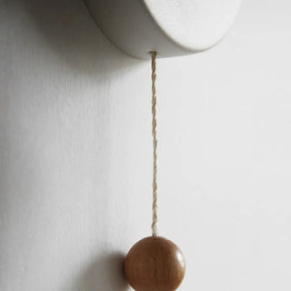 Modern Bedroom Wood Dome Wall Sconce with Pull Chain Zawala Image - 11
