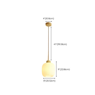 ZOWALA - Modern Wood Oval Cylinder Glass Dining Room Pendant Lightt #size