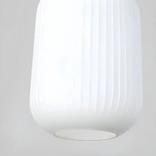 ZOWALA - Modern Wood Oval Cylinder Glass Dining Room Pendant Lightt Image - 8