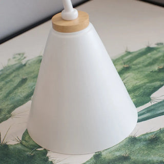 Modern Wooden Base Cone Metal Shade Wall Sconce Zawala Image - 10