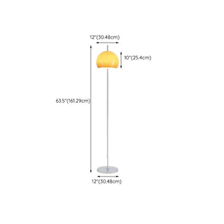 ZOWALA - Modern Yellow Dome Shade Column Metal Floor Lamp #size