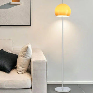 ZOWALA - Modern Yellow Dome Shade Column Metal Floor Lamp Image - 2