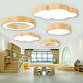 ZOWALA - Yellow Cloud LED Adjustable Height Kids Room Chandelier Image - 1