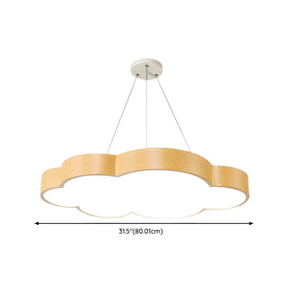 ZOWALA - Yellow Cloud LED Adjustable Height Kids Room Chandelier #size