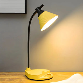 Yellow Simple Conical Dorm LED Modern Table Lamp Zawala Image - 1