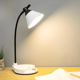 Yellow Simple Conical Dorm LED Modern Table Lamp Zawala Image - 4