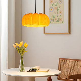 Modern Pumpkin Adjustable Yellow LED Pendant Lamp Zawala Image - 1