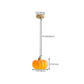 Modern Pumpkin Adjustable Yellow LED Pendant Lamp Zawala #size