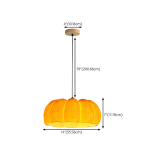 Modern Pumpkin Adjustable Yellow LED Pendant Lamp Zawala Image - 15
