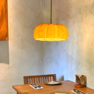 Modern Pumpkin Adjustable Yellow LED Pendant Lamp Zawala Image - 3