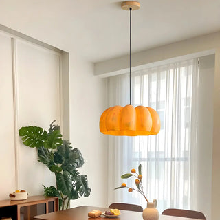 Modern Pumpkin Adjustable Yellow LED Pendant Lamp Zawala Image - 4