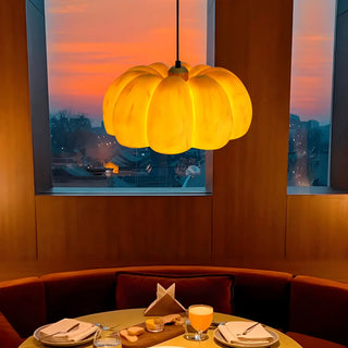 Modern Pumpkin Adjustable Yellow LED Pendant Lamp Zawala Image - 5
