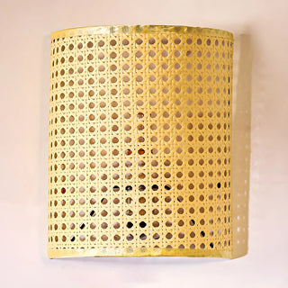 Coastal Cylinder Rattan Bedroom Mini Yellow Wall Sconce Zawala Image - 11