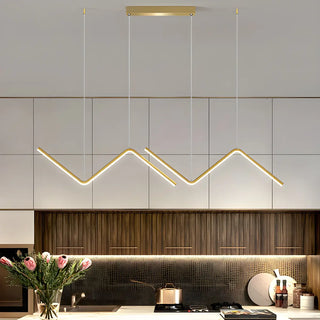 ZOWALA - Minimalist Linear Z Shape Black Dining Room Pendant Light Image - 1