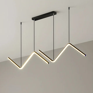 ZOWALA - Minimalist Linear Z Shape Black Dining Room Pendant Light Image - 10