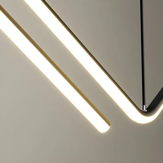 ZOWALA - Minimalist Linear Z Shape Black Dining Room Pendant Light Image - 11