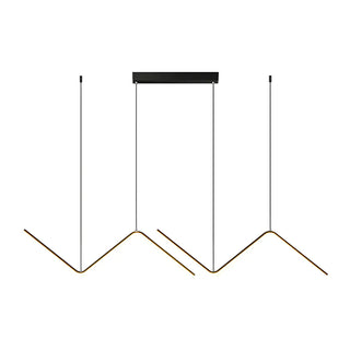 ZOWALA - Minimalist Linear Z Shape Black Dining Room Pendant Light Image - 14